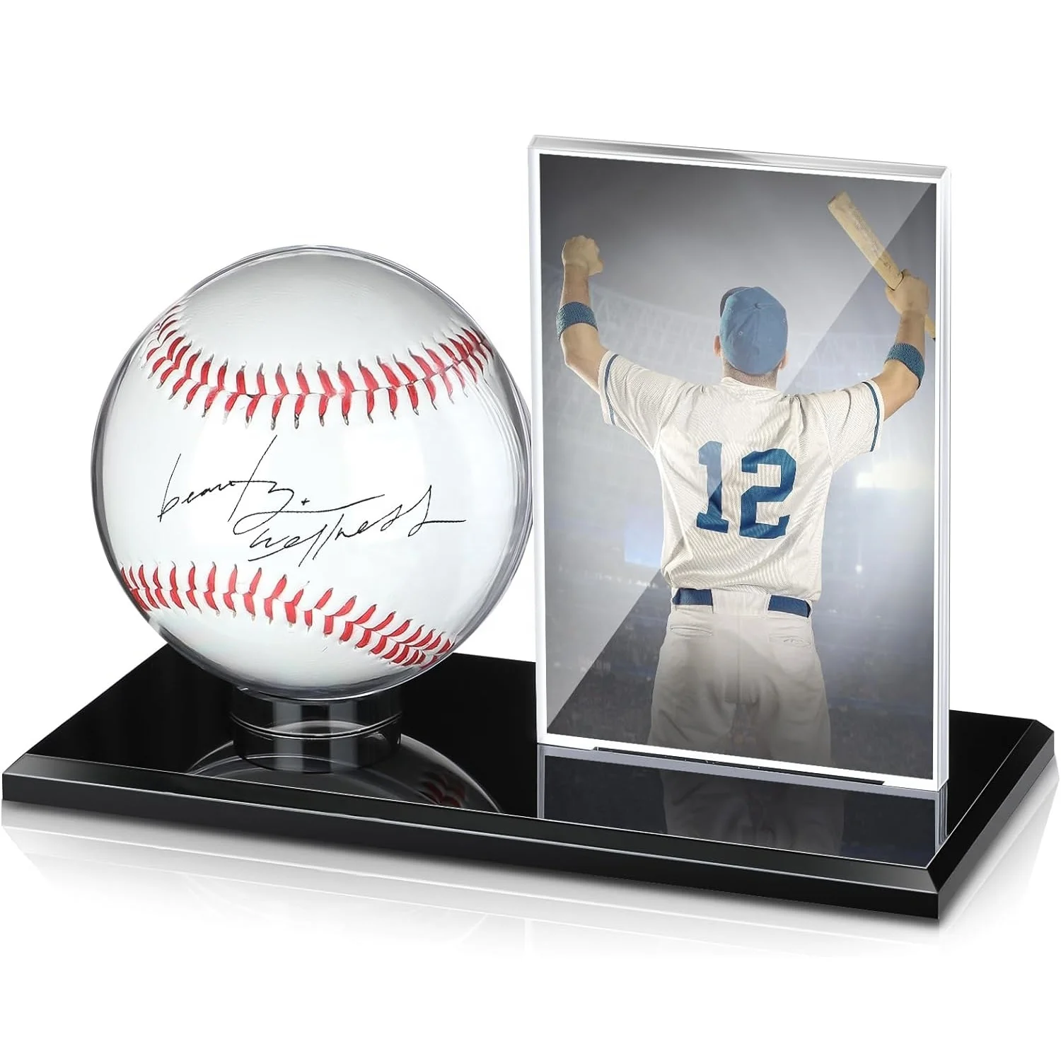 Vetrina Per Pallina Da Baseball Con Base In Legno - Espositore Acrilico Trasparente Anti-UV Per Collezioni