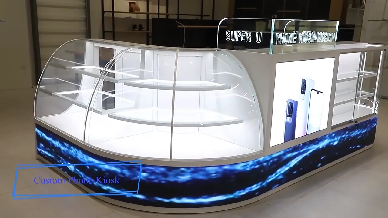 Retail Glass Mall Kiosk Cell Phone Kiosk,Mobile Phone Kiosk For