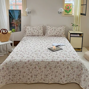 Factory Supply Polyester-cotton Quilted Bedspread 3 Piece Set Coverlet