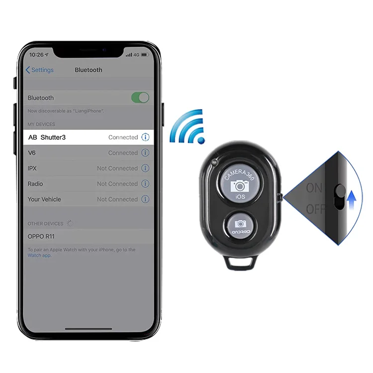 External Roller Camera Selfie Button Shutter Remote Control with bluetooth for iphone and Android Smartphone and Taking Photos