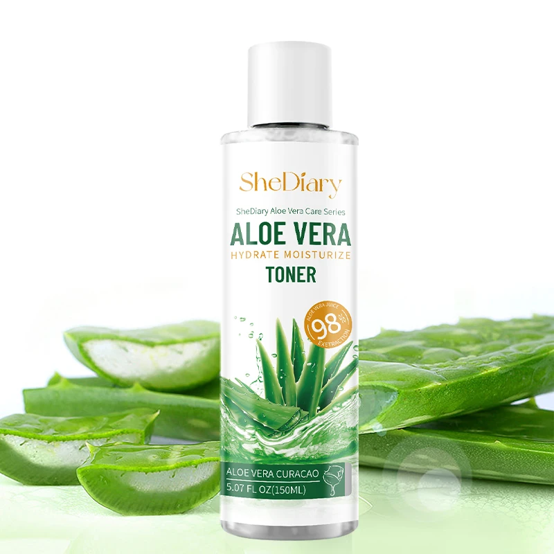 SheDiary Private Label Korean Aloe Vera Toner Skin Care Soothing Refreshing Calming Aloe Vera Water Wholesale Face Skin Toner