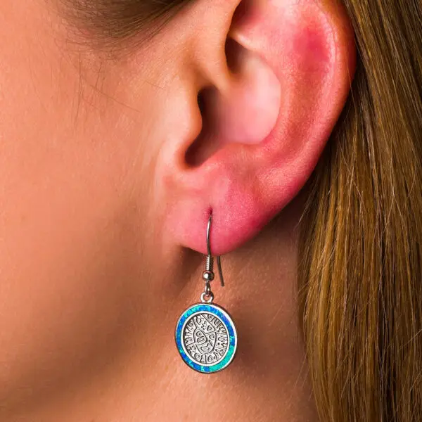 Boucles D'oreilles Pendantes Argent 925 Avec Opale De Feu Naturelle - Fait Main, Inde