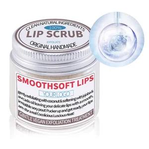 Wholesale Luxury Lip Scrub Gentle Exfoliation Brightening Repairing & Organic Vegan Dead Sea Salt Coconut Oil Centella Asiatica
