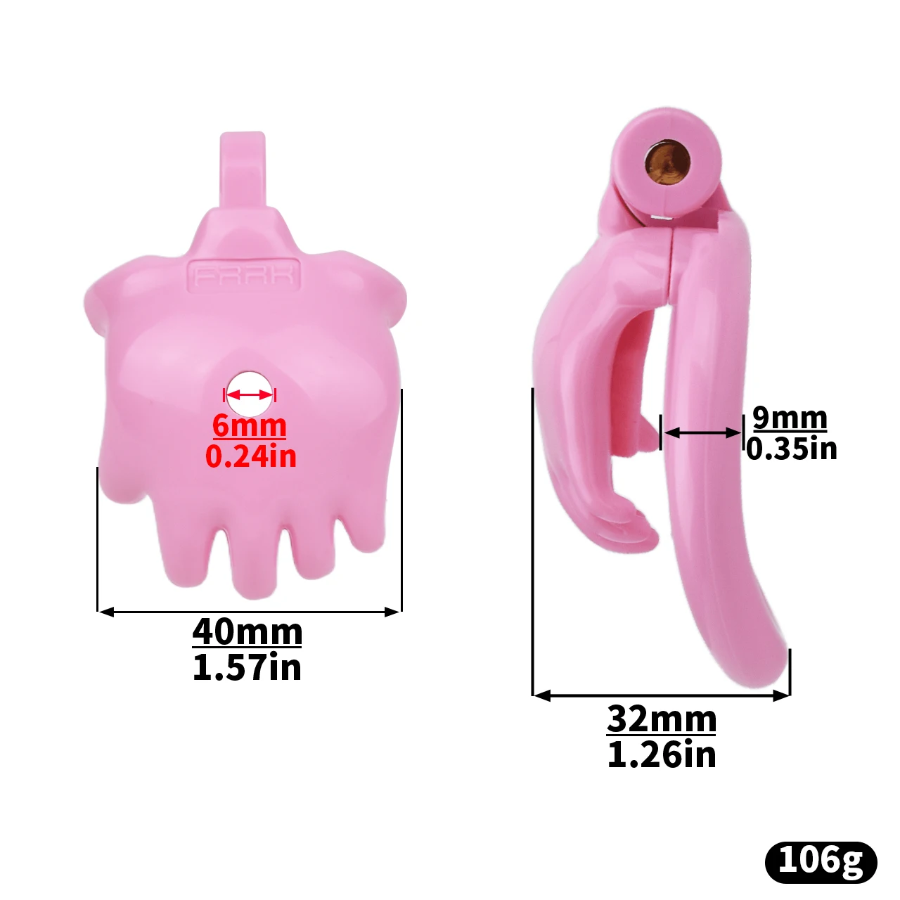 FRRK Pure Pink Black White Palm Shaped Plastic Chastity Cage Lightweight to Wear Cock Cage Security Pass BDSM Sex Toys for Man