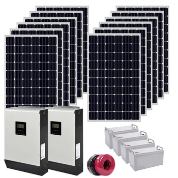 Complete Set 10kw Off Grid Solar System For Home Use Mppt Gel Battery ...