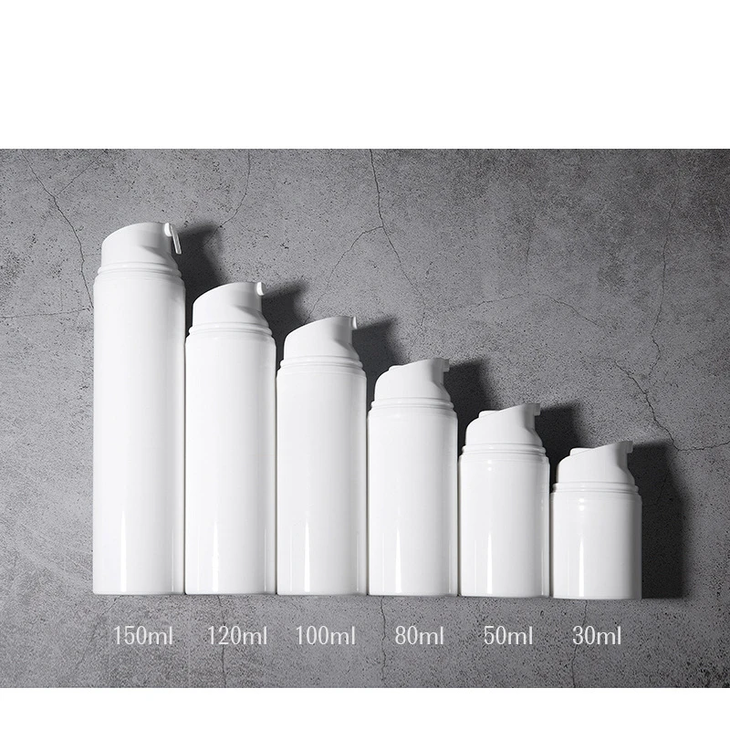 30ml 50ml 80ml 100ml 120ml White Moisturizer Cosmetic Vacuum Packaging Airless Pump Emulsion Bottle With Cap for Makeup
