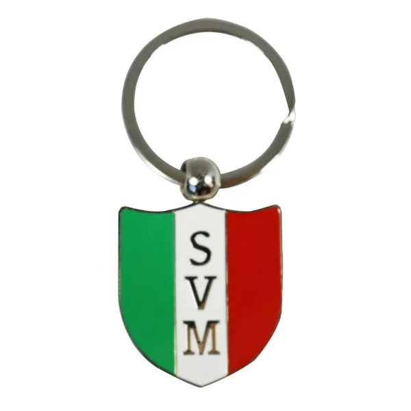 33571 RUGBY WORLD CUP 2011 ITALY FLAG SILVER ROUND KEYRING KEY RING 
