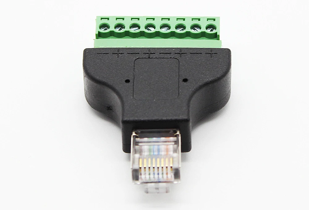 RJ45 to Screw Terminal Block 8P Connector Ethernet RJ45 Male to 8 Pin ...