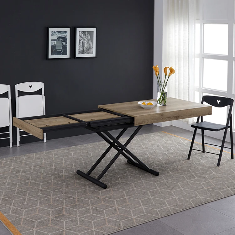 Height Changeable Convertible Long Dining Table Extendable Coffee Table