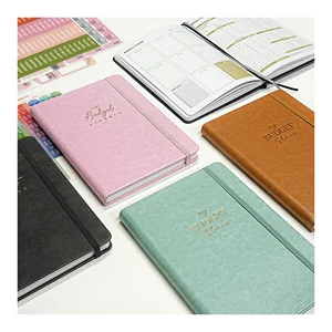 A5 New Design Financial PU Leather Notebook Hardcover to Do List Journals Custom Bill Tracker OEM Undated Weekly Budget Planners
