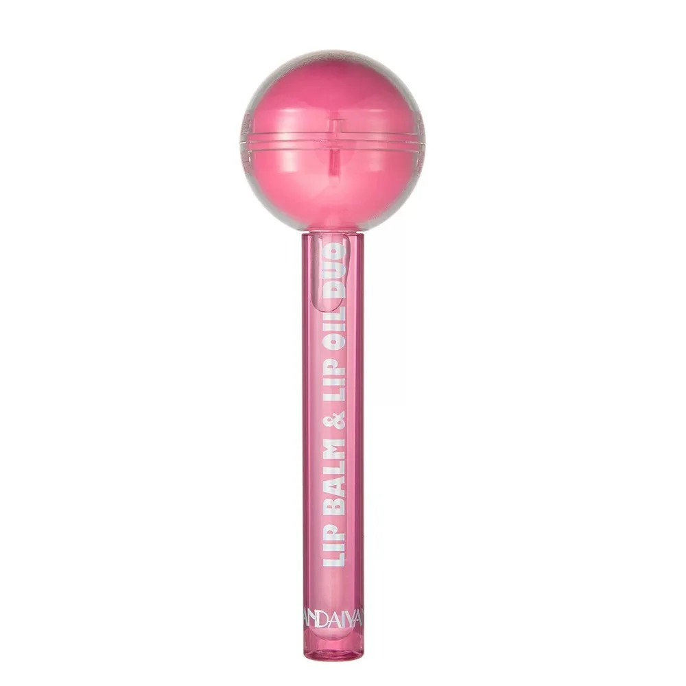 HANDAIYAN 2 in 1 Dual Use Cute Lollipop Lip Balm Color Changing Moisturizing Lipstick Lip Oil Lip Gloss