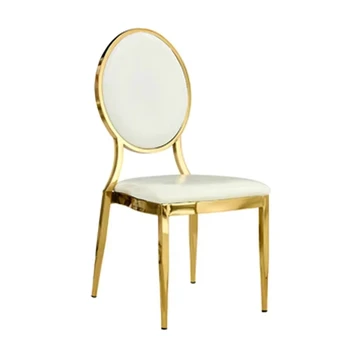 Metal Light Luxury Dining Table and Chair Restaurant Chair Wedding Hotel Banquet Foreign Trade Back Chair