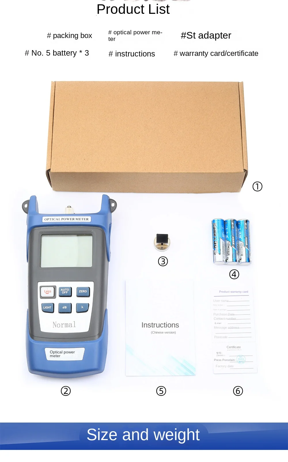 Pon Power Meter Fttx/ont/olt 1310/1490/1550nm Aua320u Handheld Fiber