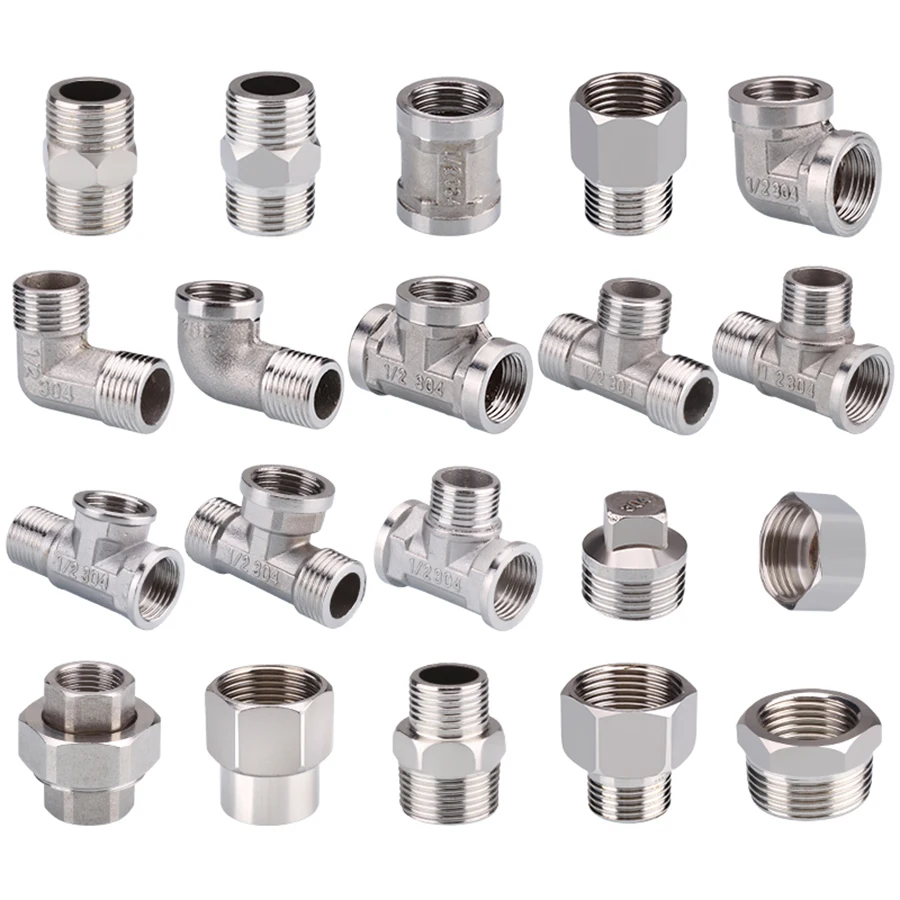 Thread Specification: 1-1/2 1/4 3/8 1/2 3/4 1 1-1/4 1-1/2 BSP Female Thread 201 Stainless Steel Socket Pipe Fitting Connector Coupler Adapter 