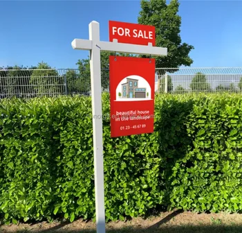 2024 Custom Design Powder Coated Aluminium Signage Display Advertising Real Estate Post Holder Sign Display