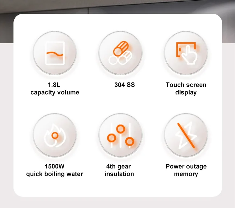 Digital Display Electric Kettle 1.8l Double Wall Electric Kettle With