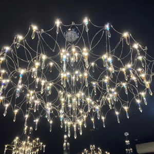 ECOJAS Crystal Chandelier Light Cube Customizable High Quality for Villa Peoject Hotel Living Room Glass Pendent Light