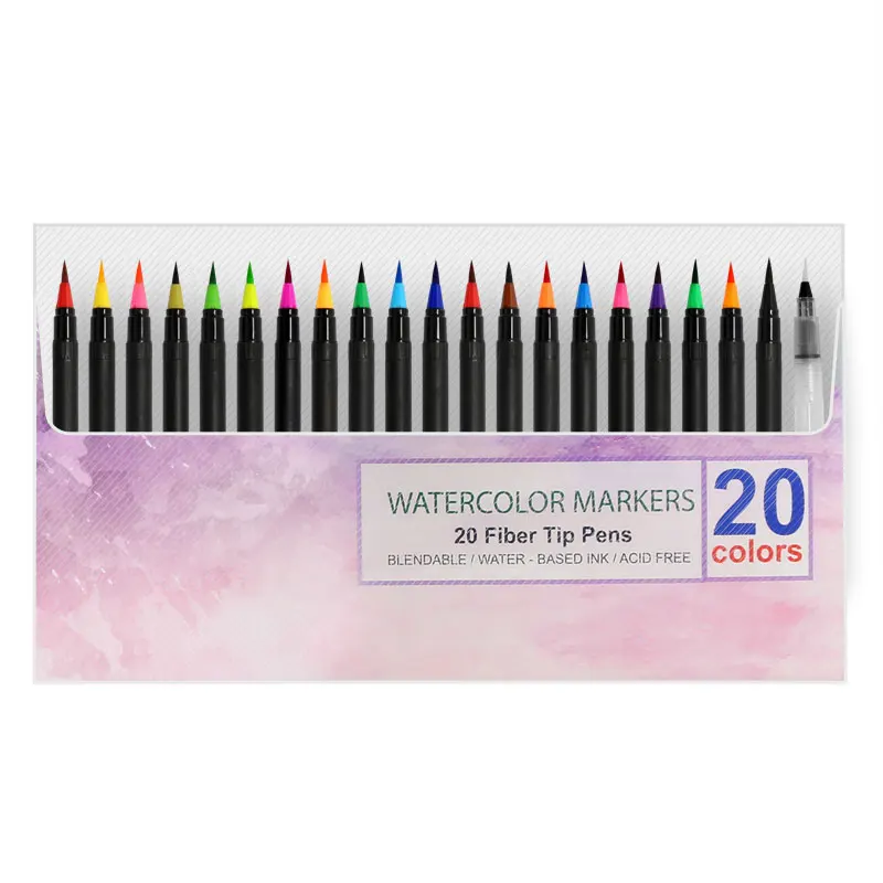 
Горячая Распродажа, 48 цветов, мягкий наконечник, набор акварельных кистей для каллиграфии 