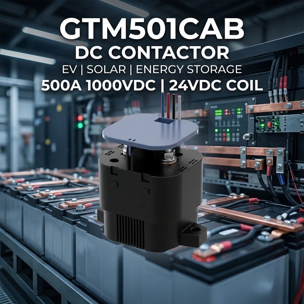 รีเลย์ HV DC แบบขั้วเดียวคุณภาพสูงรุ่น GTM501CAB สำหรับ Sensata-Gigavac ความจุสูงสุด 500A, 24VDC, 1000VDC การแยกฉนวนชั้นยอดสำหรับระบบอินเวอร์เตอร์