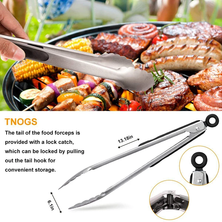 online BBQ Accessories Set with Thermometer Stainless Steel Grill Set in Case for Outdoor Cooking Camping Grilling