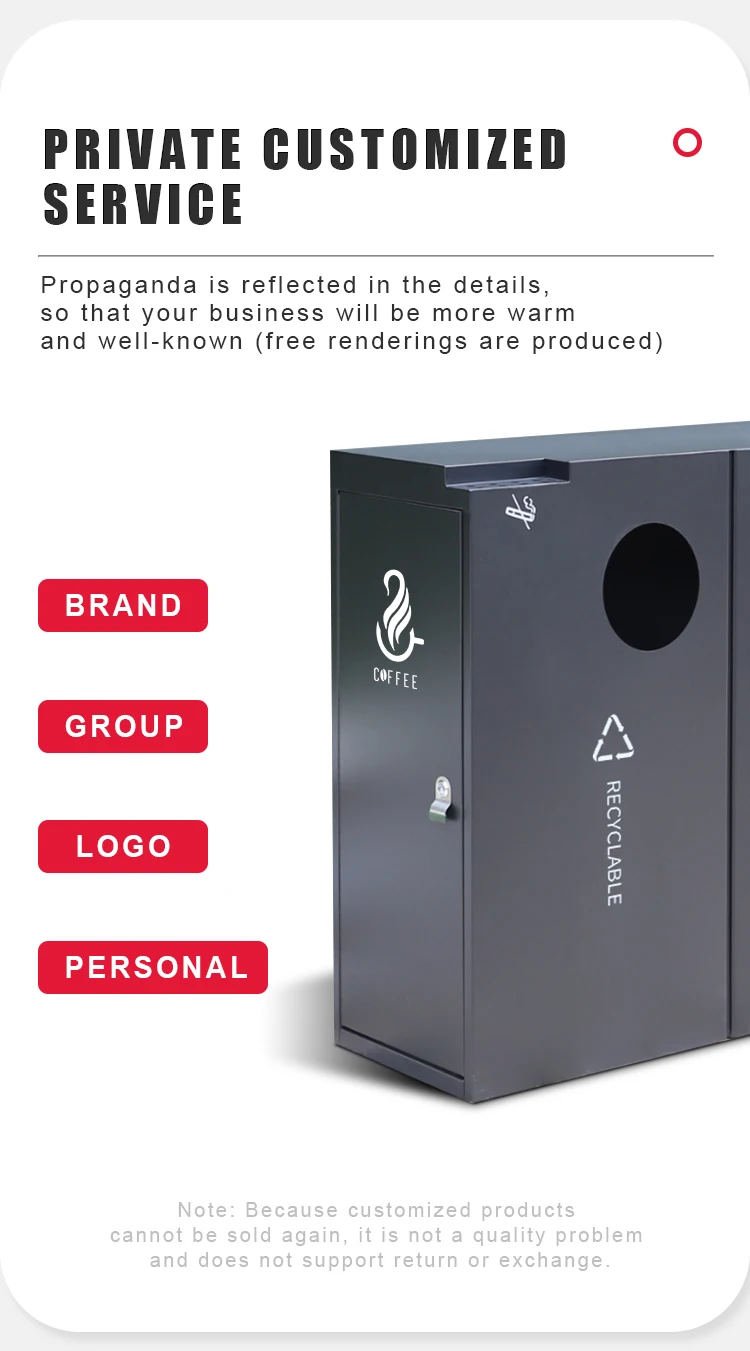 3classified Trash Bin Outdoor For Public Area Recycling Outdoor Waste