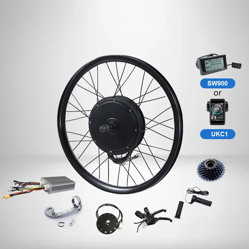 20 26 Inch 48v 60v 72v Battery Electric Bike Kit Brushless Direct  Motor Conversion Ebike Kit 3000w 2000w 1500w