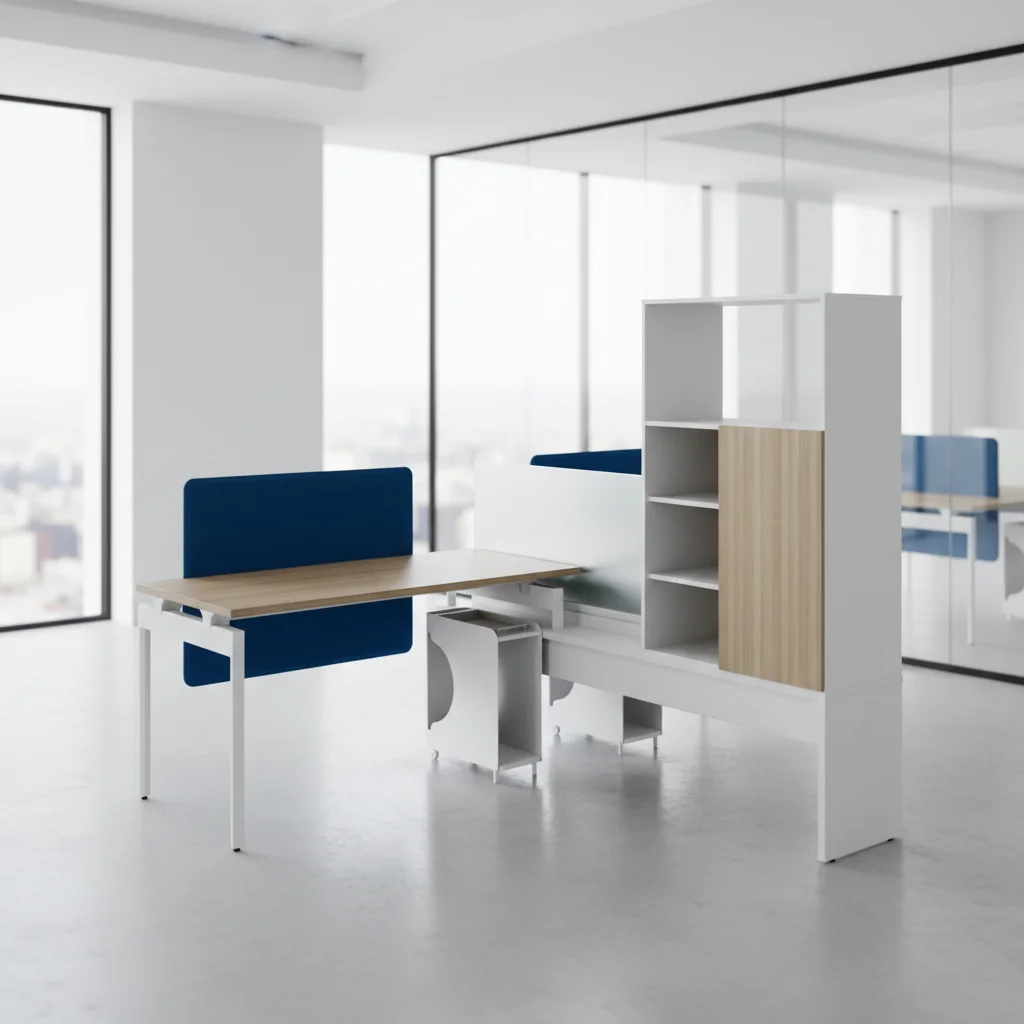 Basic Open Office Desk Wood Frame Foldable Durable Professional Setup Business Workstation Ergonomic Design Modern Office Desks 5