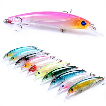 Luya Bait Laser Set Throwing Feather Hook Mino Hard Bait 11cm/13.4g Bionic Bait with Hooks ABS – Hard Lure – view 2