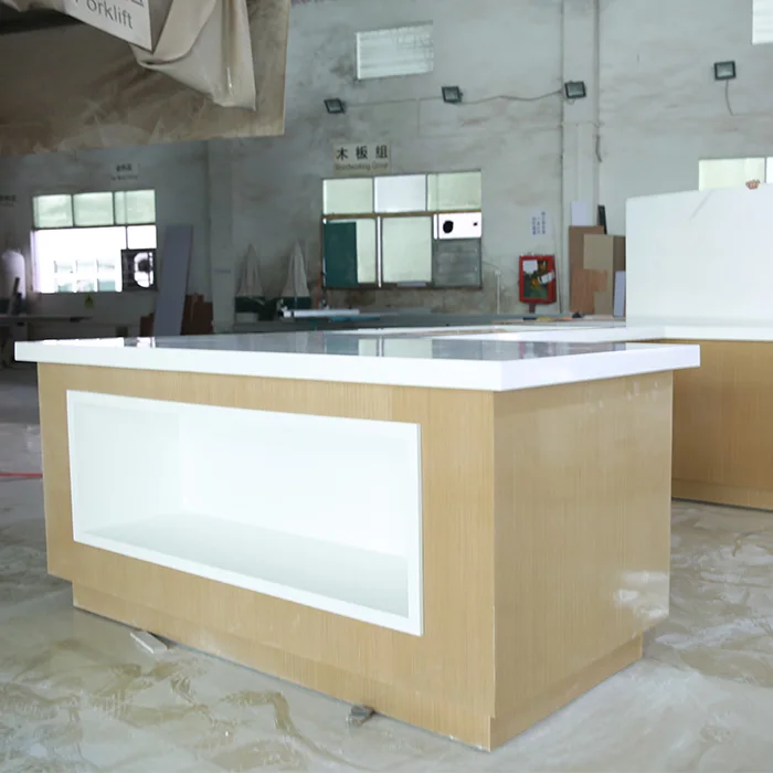 Corian Solid Surface Wood Material Commercial Hotel Salad Buffet Restaurant Food Counter