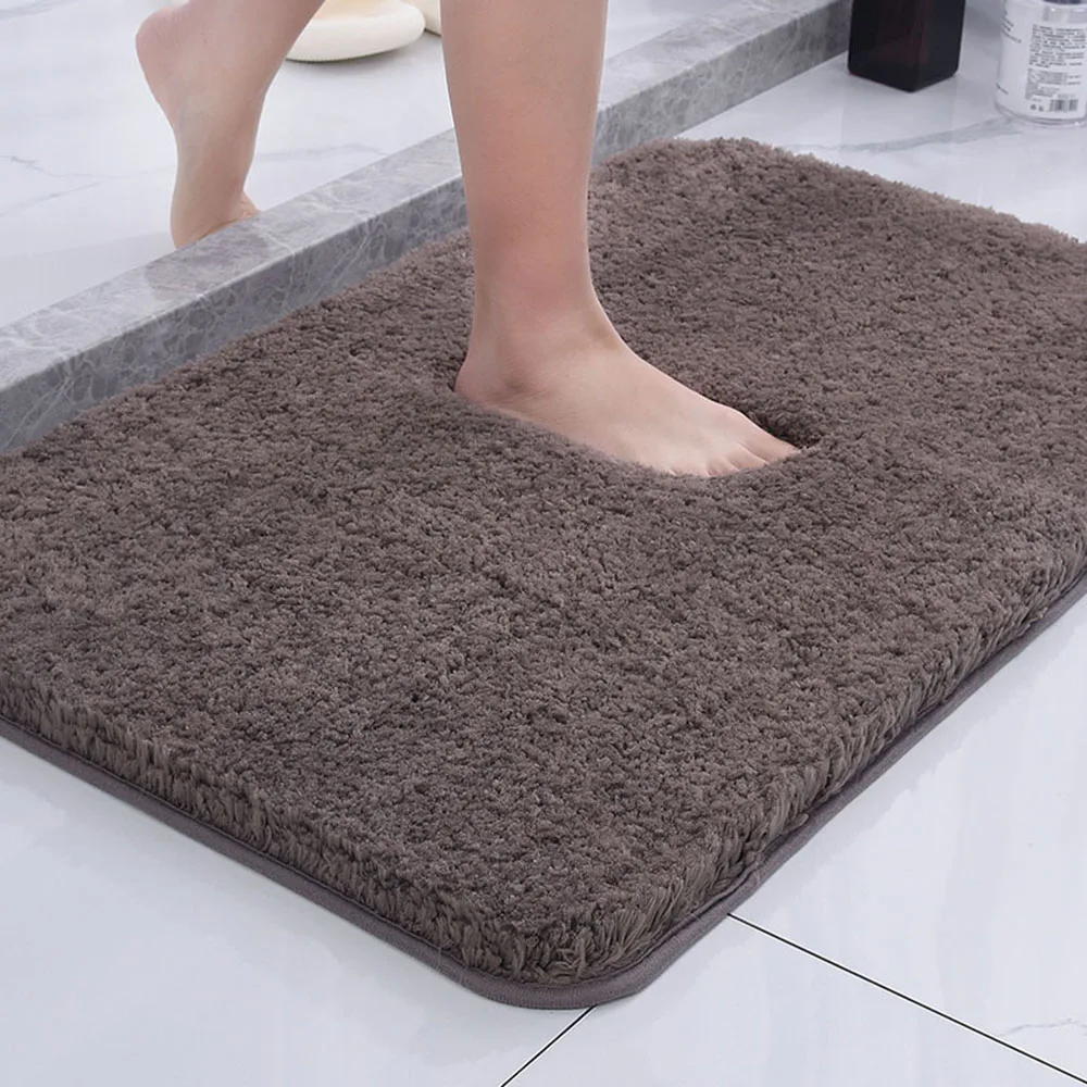 Antislip Living Room Bedroom Balcony Bedside Canteen Toilet Bathroom Long Fluff Household Square Footcloth Carpet