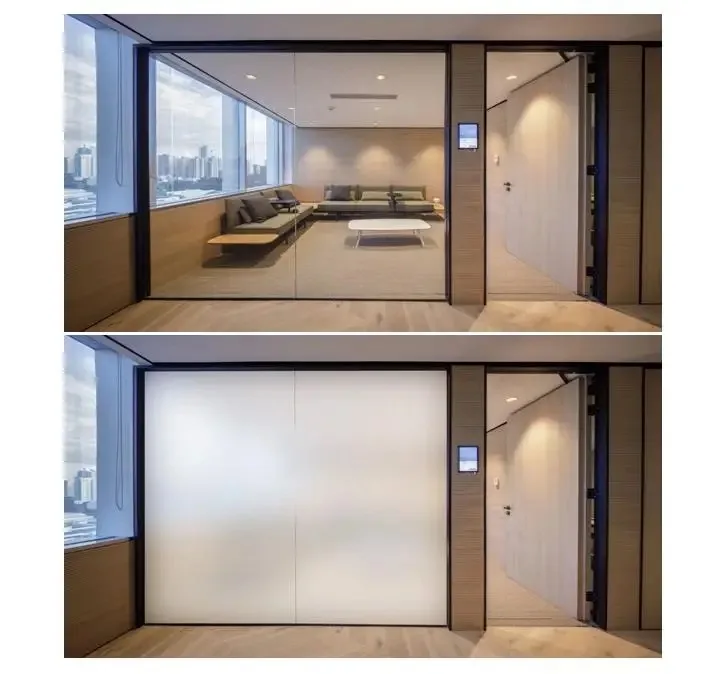 Professional Decorative PVC & PET Window Glass Gradient Frosted Film Self-Adhesive Office Building Decorative Films