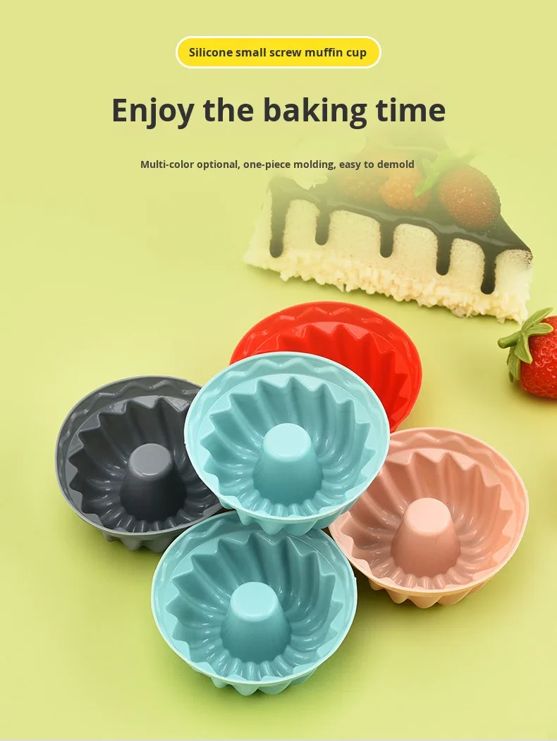Single Hole Silicone Mold for Baking Muffins Cakes DIY Jelly Pudding Cheese Fondant 3D Feature Kitchen Baking supplier