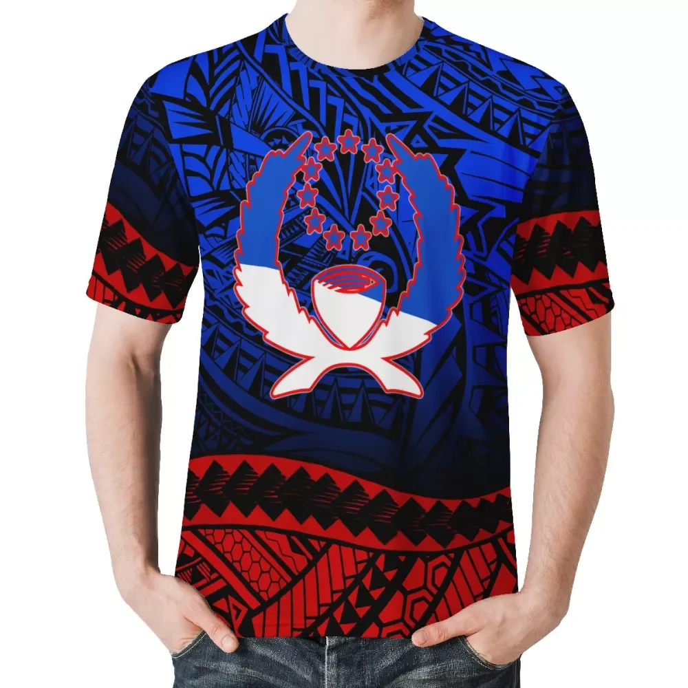 Marca Novo Padrão de Pohnpei Camisa Preta de T Polinésia Tribal