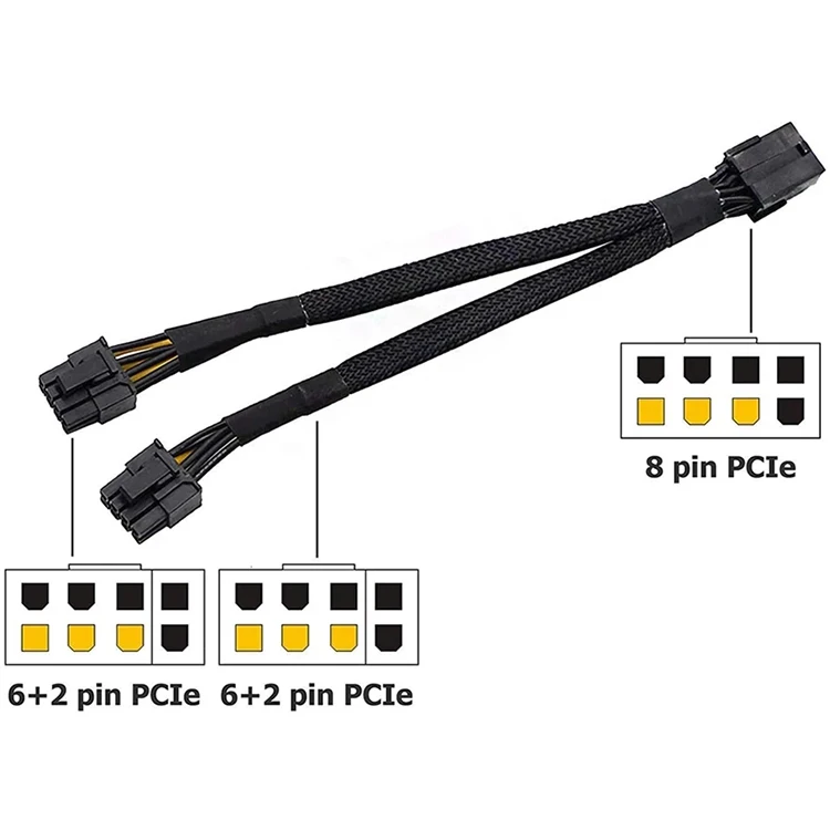 Triple 8pin Pcie Extension Cable 8 Pin To 8 Pin,8pin To 2 X 8pin Pcie