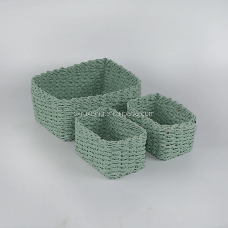 Hand Weaved Small Paper Rope Storage  Basket