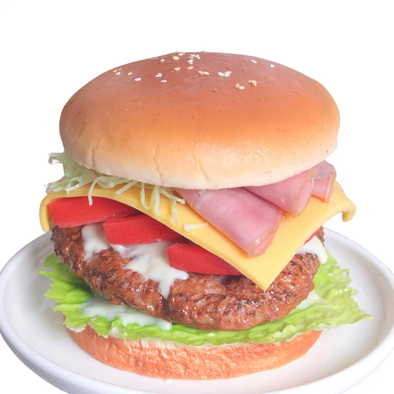 Artificial Hamburger Fake Burger Realistic Food Display Props Simulation Bread