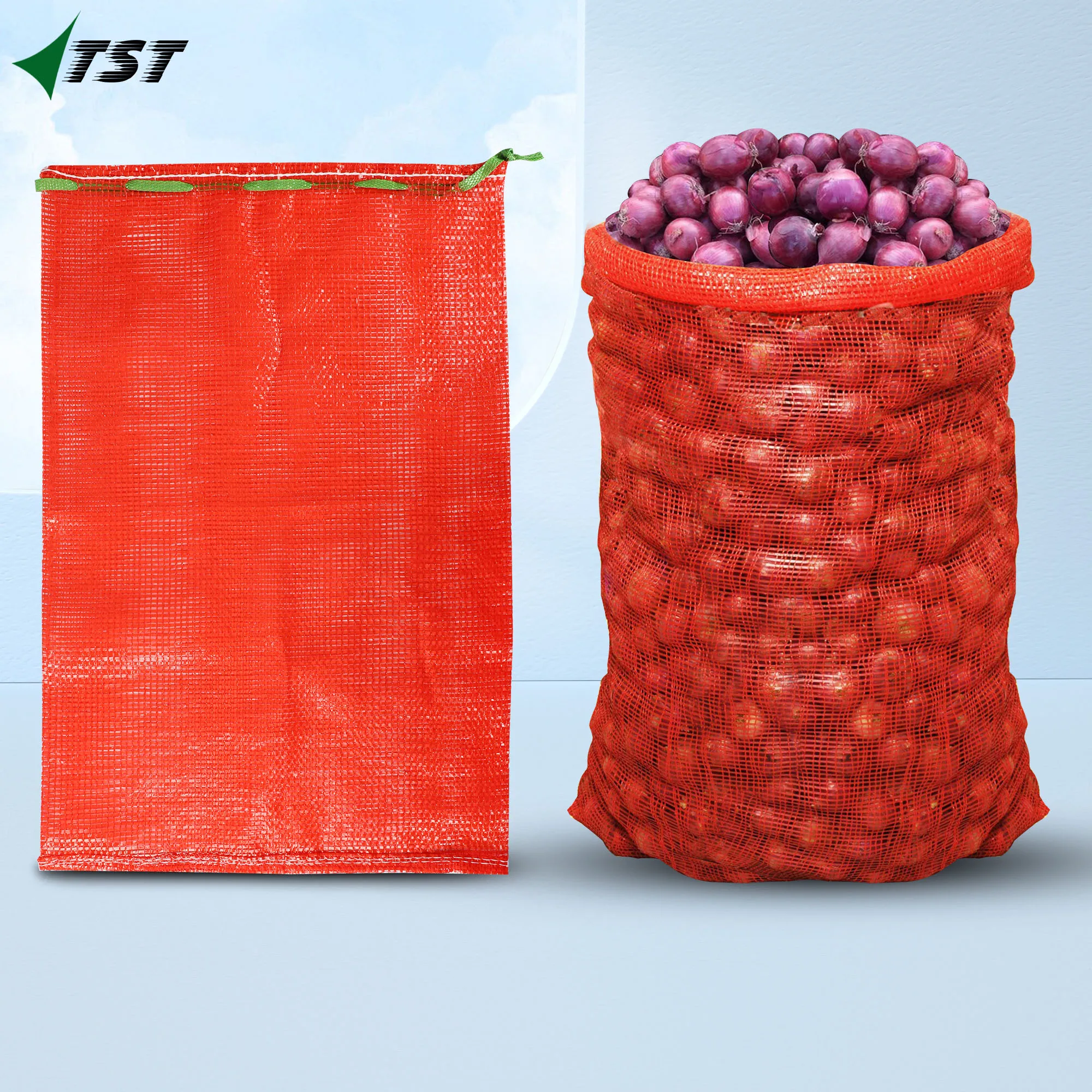 48*78cm PP Red Tubular Mesh Bag - Perfect for Onion Packaging