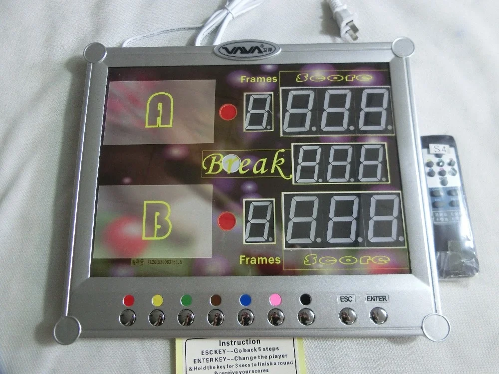 Tableau D'affichage électronique LED Pour Snooker - Avec Télécommande - Rosetta