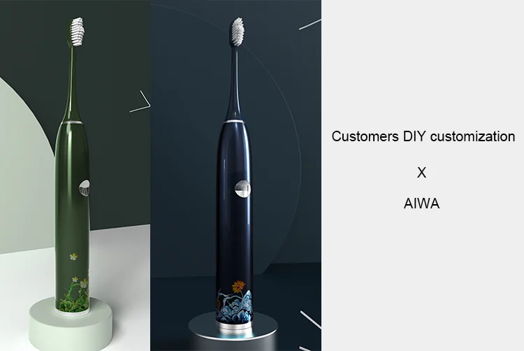AIWO IPX7 электрическая зубная щетка Водонепроницаемая перезаряжаемая дорожная зубная щетка цвет OEM электрическая зубная щетка для взрослых