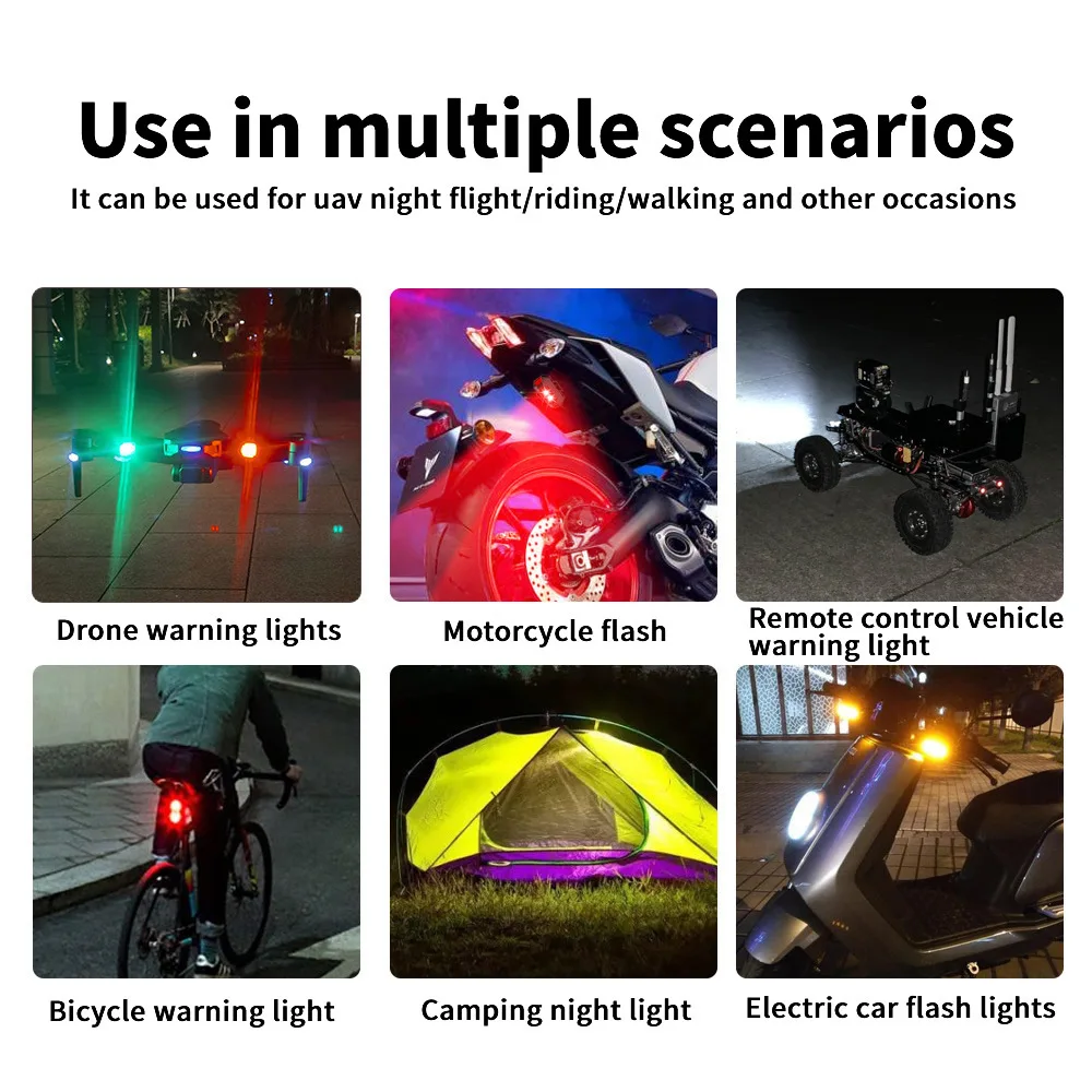 Auto Accessories Usb Mini Universal Led Motorcycle Rear Tail Strobe Light Drone Led Warning Lights Laser Fog Lamp