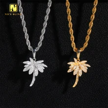 2025 New Design Tropical Coconut Tree Moissanite Pendant Pass Diamond Tester Moissanite GRA Certificate Hip Hop Pendant