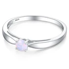 Ring 925 Sterling Silver Silver OEM Classic Wedding Anniversary Party Gifts Women Pink Opal Solitaire Ring Rhodium Plated 925 Sterling Silver Fine Gemstone Ring