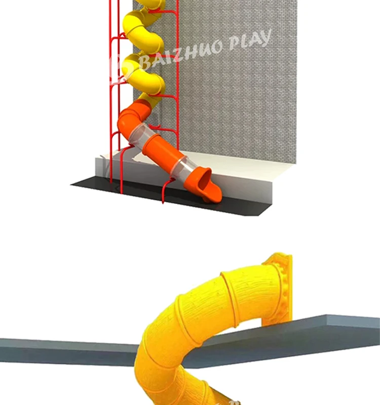 Children Playground Plastic Tube Slide Parts Amusement Park Indoor