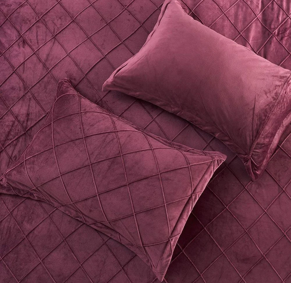 VB5009, роскошный бархатный комплект пододеяльника с кристаллами-Плиссированное постельное белье Pintuck с домашним декором 3 шт. в комплекте с наволочками