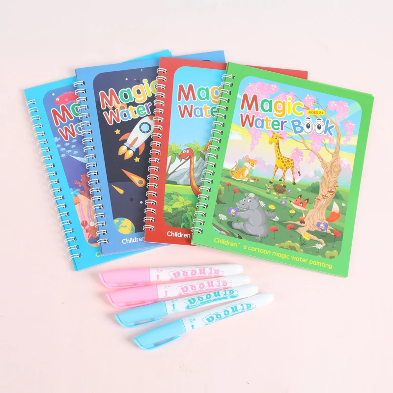 Colorful Cartoon Writing Magic Water Book Drawing Book Doodle Book with Magic Pen