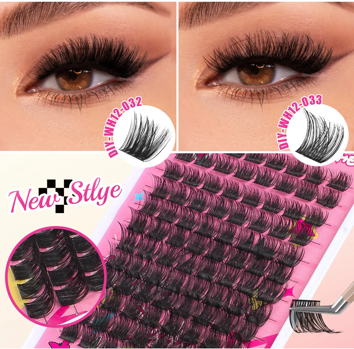 Heygo Premium Natural Full Strip Fluffy 3d Faux Mink Cat Eyelashes Set Heygo Premium Natural Full Strip Fluffy 3d Faux Mink Cat Eyelashes Set