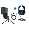 X1S Microphone+D68 Blue Headphone