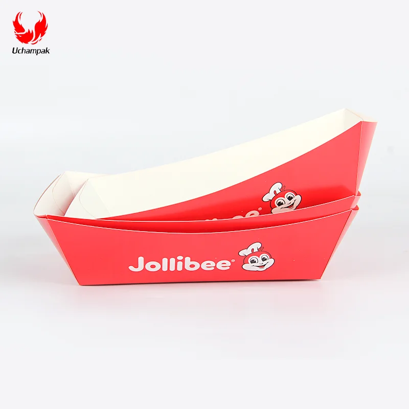 Factory Custom Logo Pattern Size Paper Food Tray Disposable Kraft Paper Food Tray for Nachos Tacos BBQ Fries