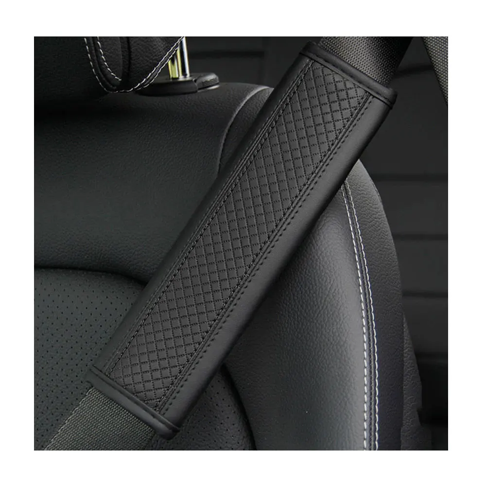 leather car seat safety belt cover shoulder protect for peugeot 208 308 301 408 508 2008 3008 5008 rifter traveller landtrek auto