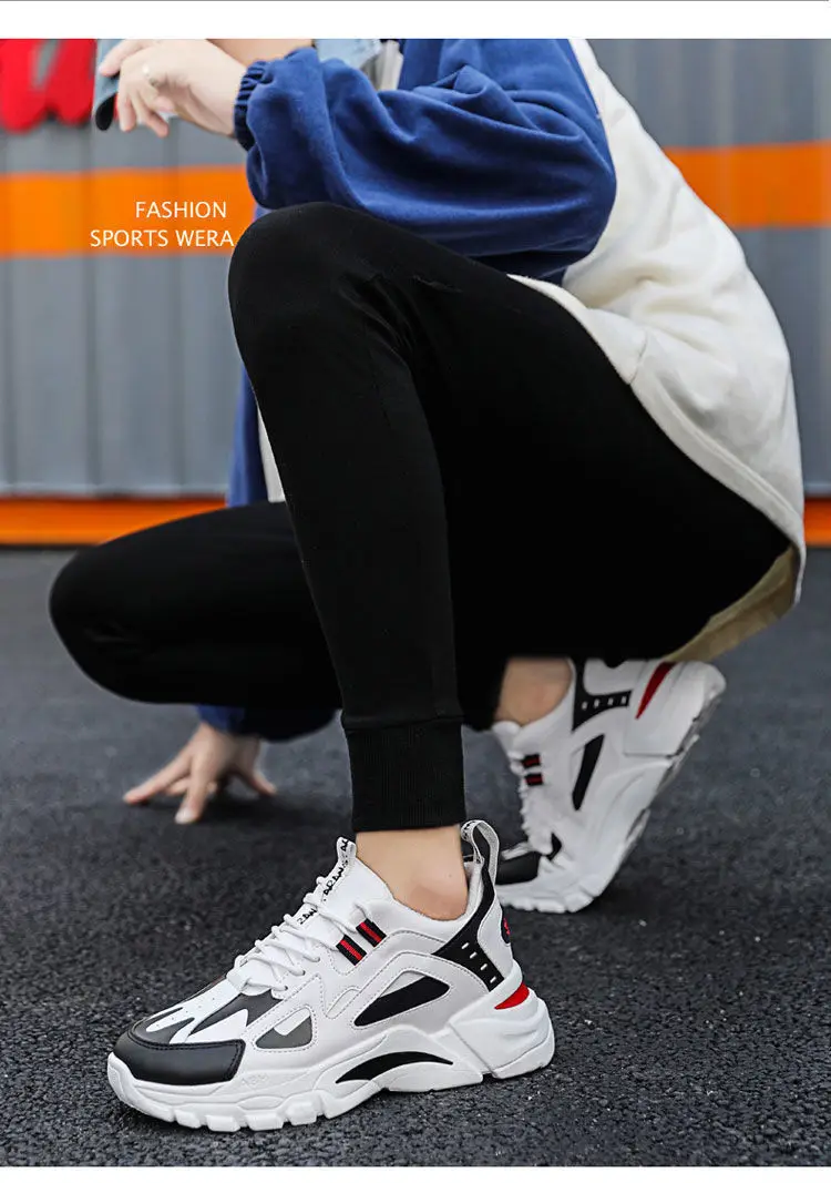 Fashionable Korean Version Men's Sneakers Mesh Increased Daddy Shoes ...